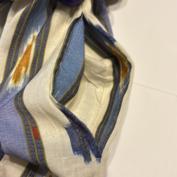 NOT 4 SALE Ollari Anthropologie Ikat Print Wide Leg Pom Pom Embellishment Pants - Picture 6 of 16